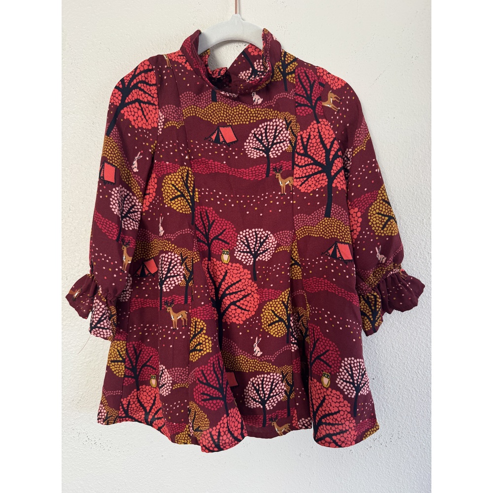 Genuine Kids from OshKosh Girls 2T Maroon Forest Print Top